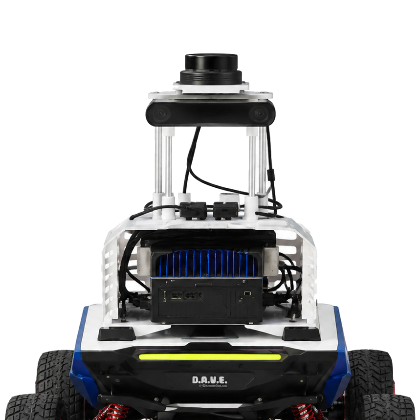 Front view of D.A.V.E the robot